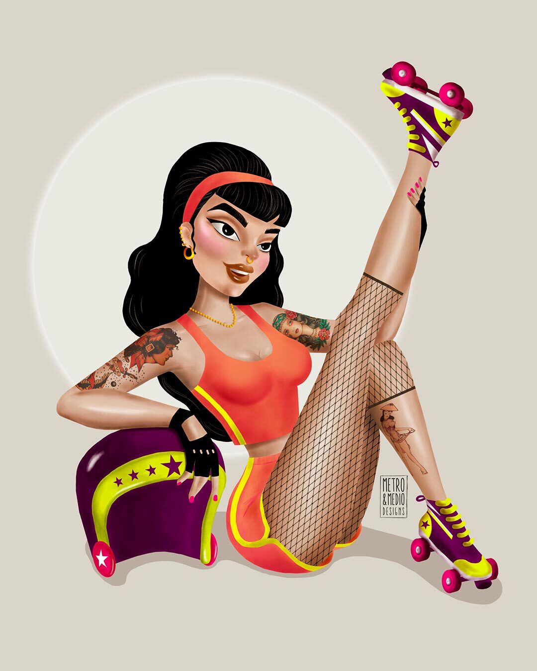 ROLLERGIRL PIN-UP