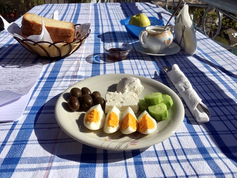 A light breakfast in Gjirokaster, Albania.