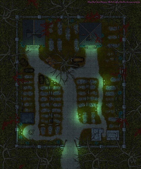 Old Graveyard Nighttime (Grid)