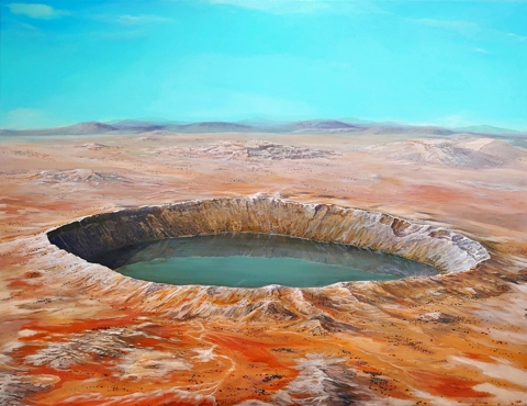 Crater, Acrylic on canvas, 130 x 100cm, 2022