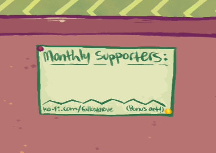 monthly supporters get their name on my corkboard!