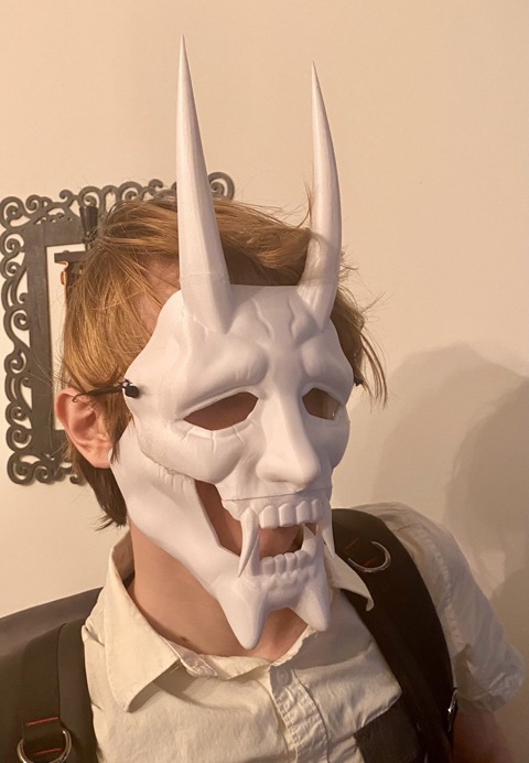 Neon White custom 3D printed mask