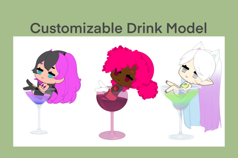 Vtuber Plus Size Body Base| Female Body Base| 4 Skin Tones From Light To  Dark| Cute Chibi Gacha Vtuber Base| Customisable Skin