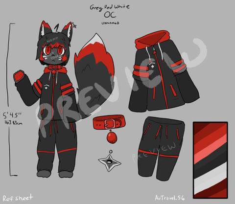 Red/Black/White Furry Original Character - AirTravel_56's Ko-fi Shop ...