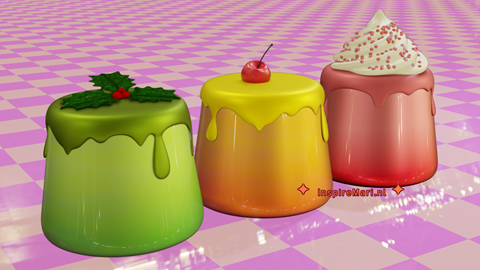 Kawaii Pudding 3D Art