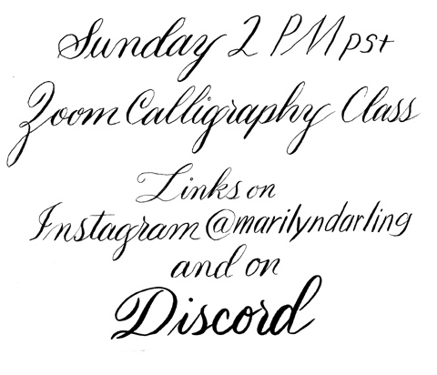 Free Zoom Calligraphy Class 