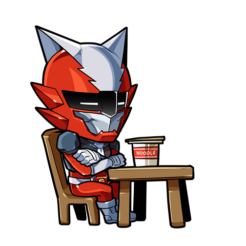 Red Fox making cup noodle