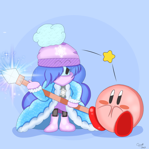 My OC Snowflake & Kirby!