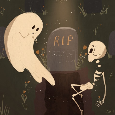Second Spooky and Skelly Art