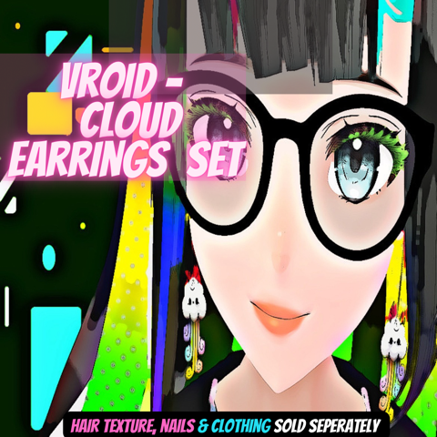 VRoid Rainbow Cloud Earrings