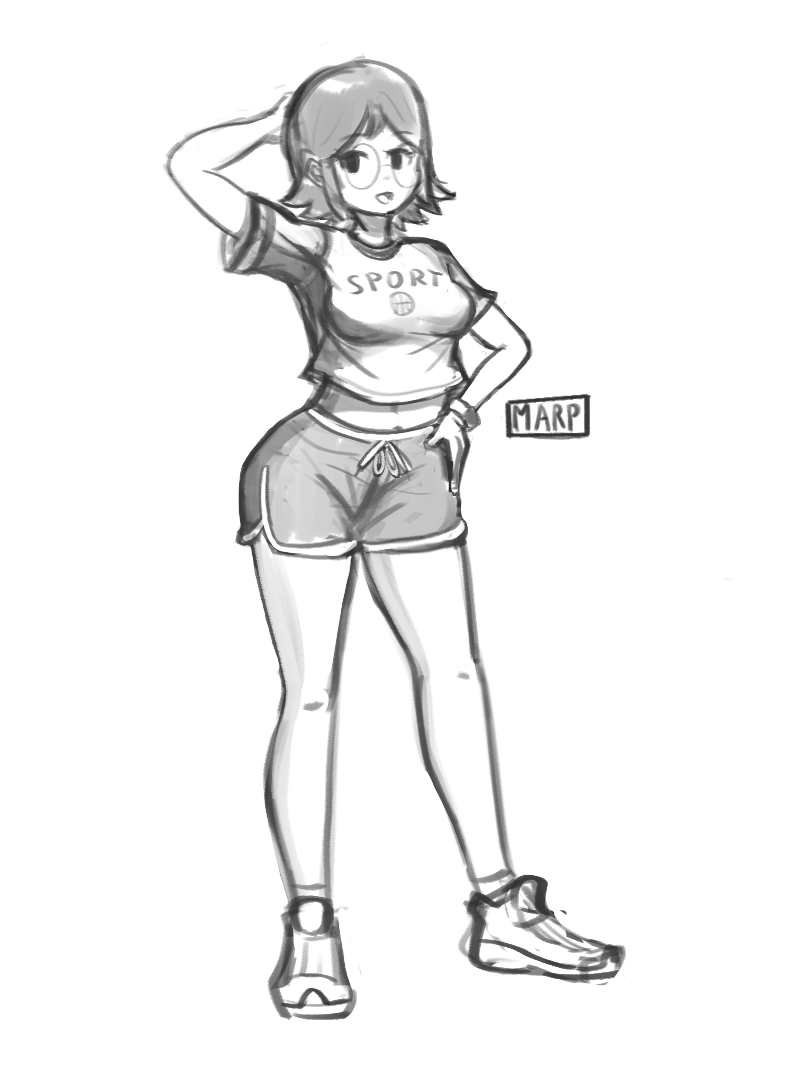 Marp chan in a sporty outfit