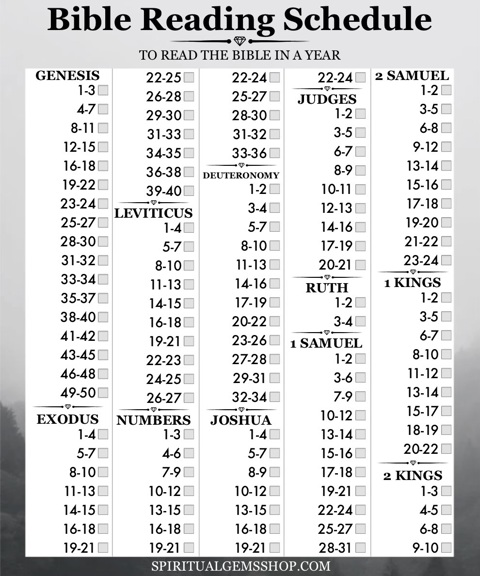 Yearly Bible Reading Schedules - Spiritual Gems Shop's Ko-fi Shop - Ko ...