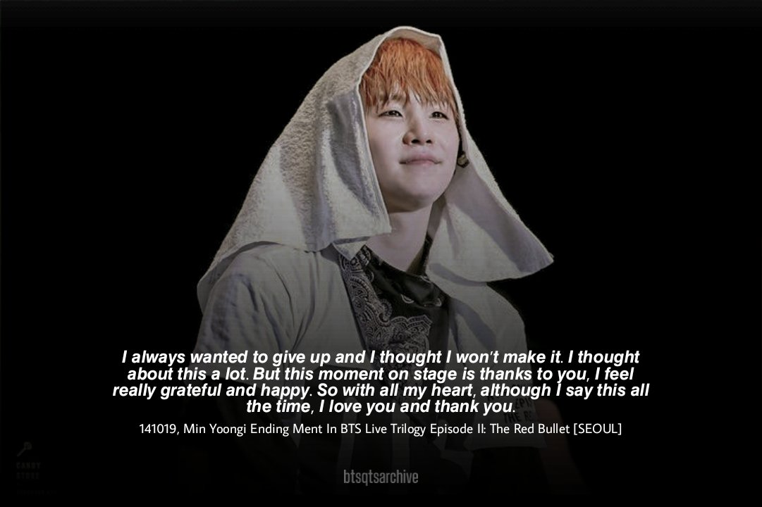 141019, Min Yoongi Ending Ment from Red Bullet