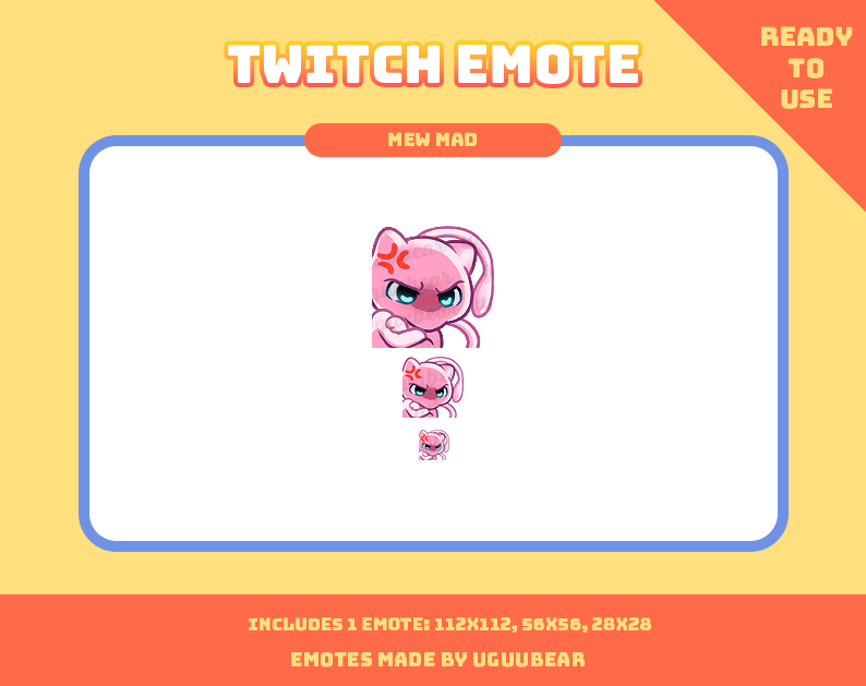 Mew Mad Emote - uguubear's Ko-fi Shop - Ko-fi ️ Where creators get ...