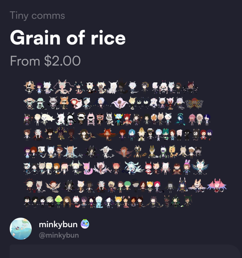 Grain of rice commissions 