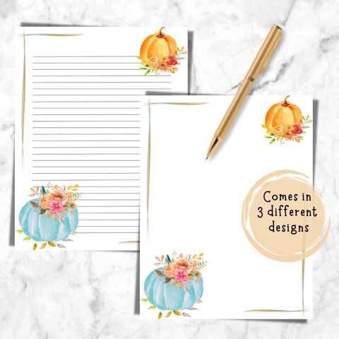 Printable Cute Pumpkins Paper Set