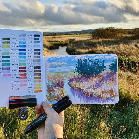 Marker sketching on location