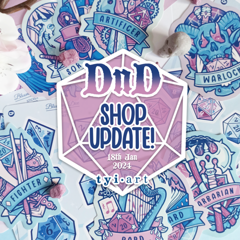 DnD Shop Update! Stickers & prints ⚔️✨