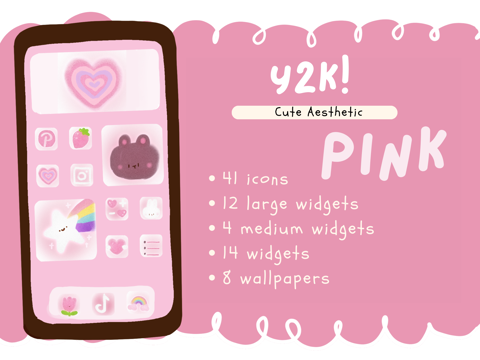 Y2k Cute Pink Aesthetic Icon Sets for iOS Android - Gusnia's Ko-fi Shop ...