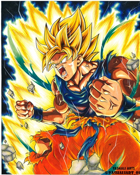 Goku Traditional Art(original) - Yashali Art's Ko-fi Shop - Ko-fi ️ 