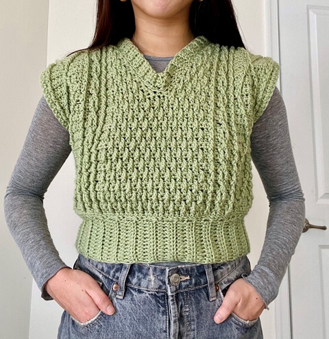 Knit-Look Short-Sleeved Vest Pattern - Hanna Haemin's Ko-fi Shop - Ko ...
