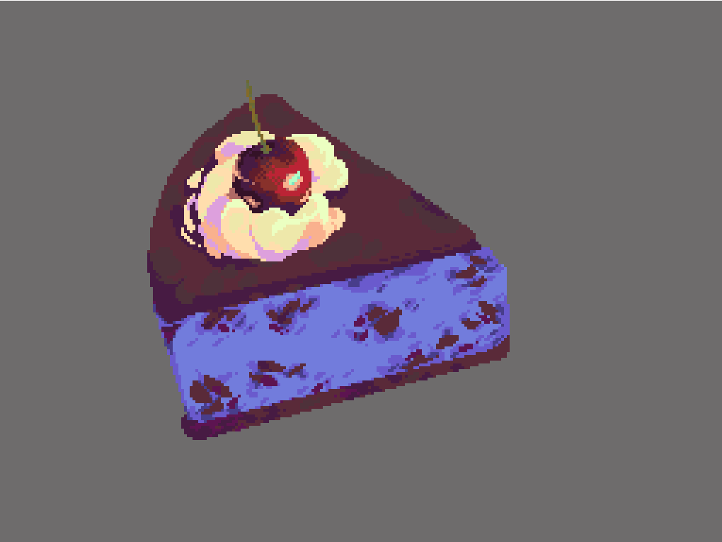Pixel art cake with cherry on top