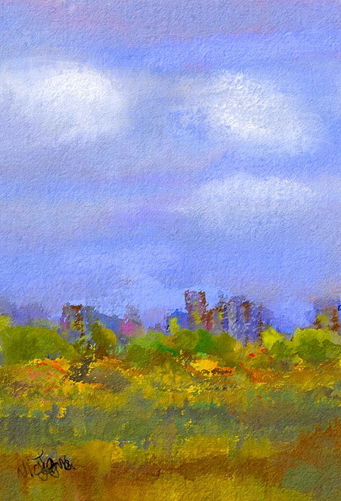 Across the Park - Painting