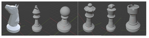 3D chess set (Blender - Ender 3 v2)
