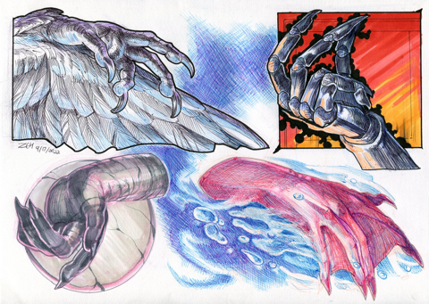 ~Commission~ various character hand studies