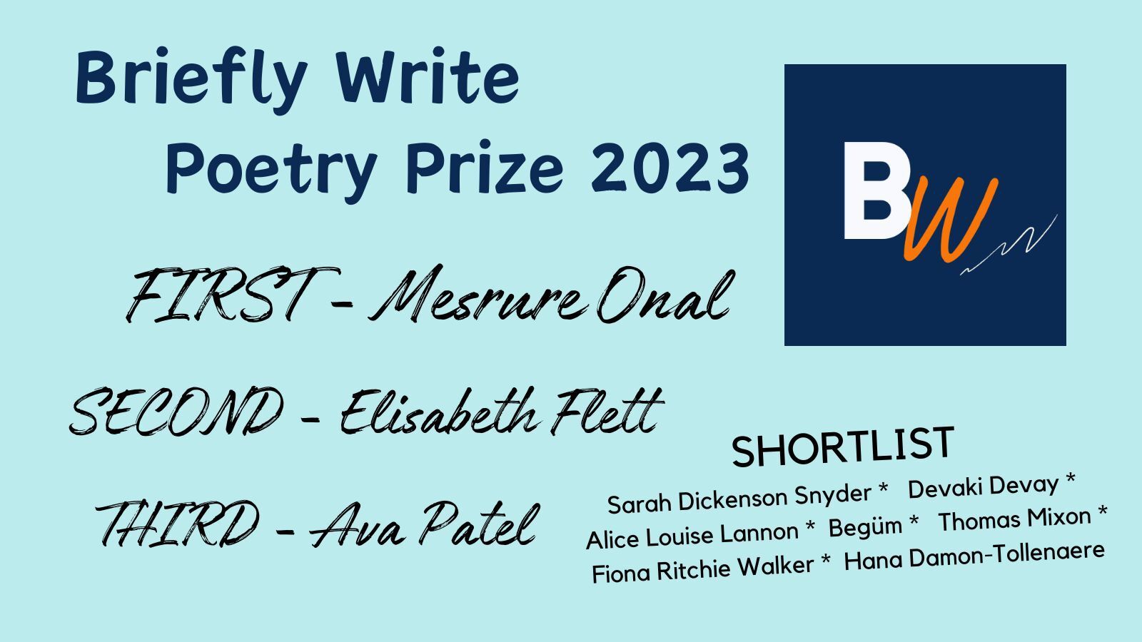 Briefly Write Poetry Prize results - out now!