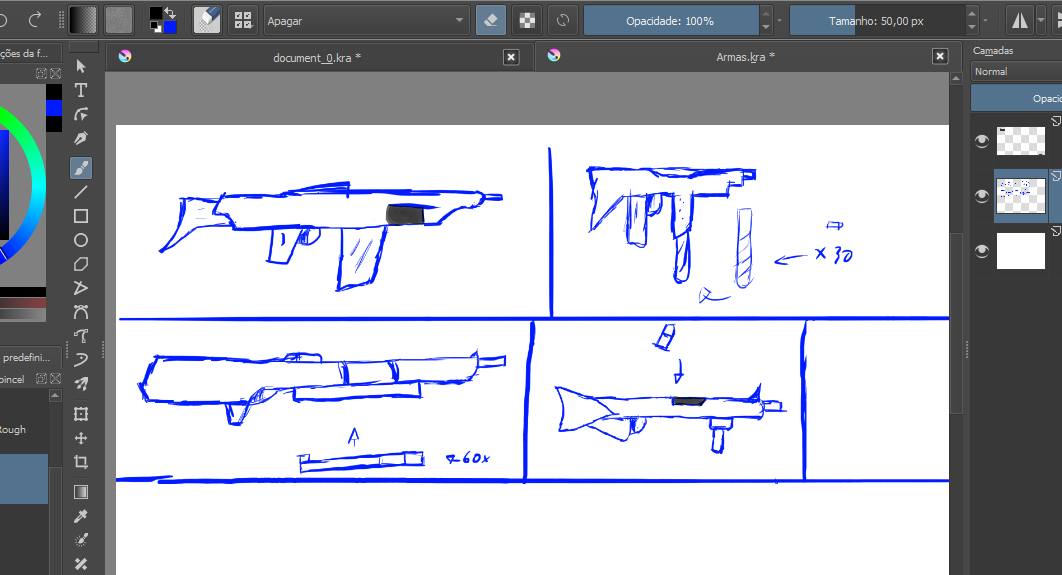 Drawing Guns | Desenhando Armas