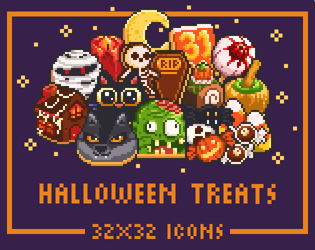 Christmas treats 32x32 icons pixel art! by ToffeeHazel