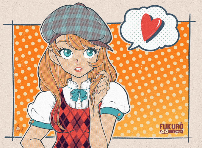 Manga girl - vintage style