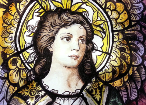 Paint + Pen stained glass angel