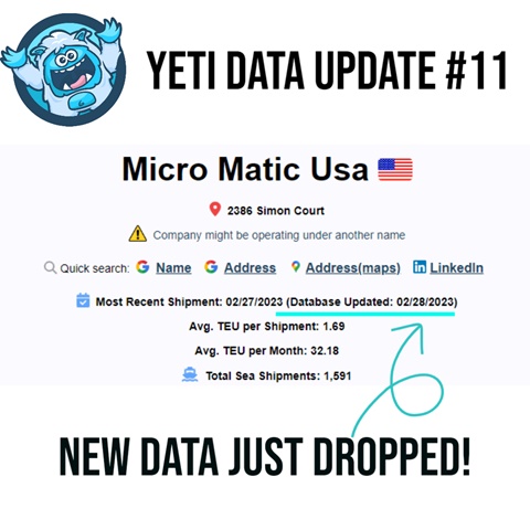 YETI DATA UPDATE #11: