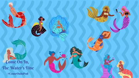 Blue Waves Mermaid Party desktop screensaver