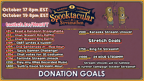 Spooktacular Streamathon Streams!