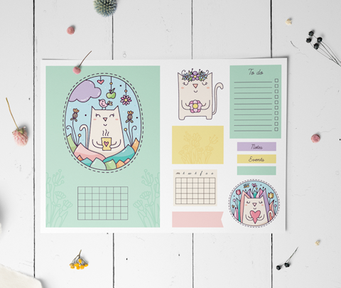 Printable Journal Kit - Blue & Pink, Instant Download, Printable Stickers  For Bullet Journals And Planners - devnnluu's Ko-fi Shop - Ko-fi ❤️ Where  creators get support from fans through donations, memberships
