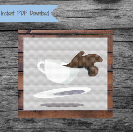 Cross Stitch Pattern Pdf Coffee Cup Instant Download 