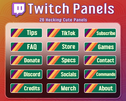 Retro Twitch Panels (26 Panels) - Dizzillee's Ko-fi Shop - Ko-fi ️ ...