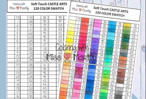 Castle Arts GOLD Series 120 Swatch Template - PDF Printable