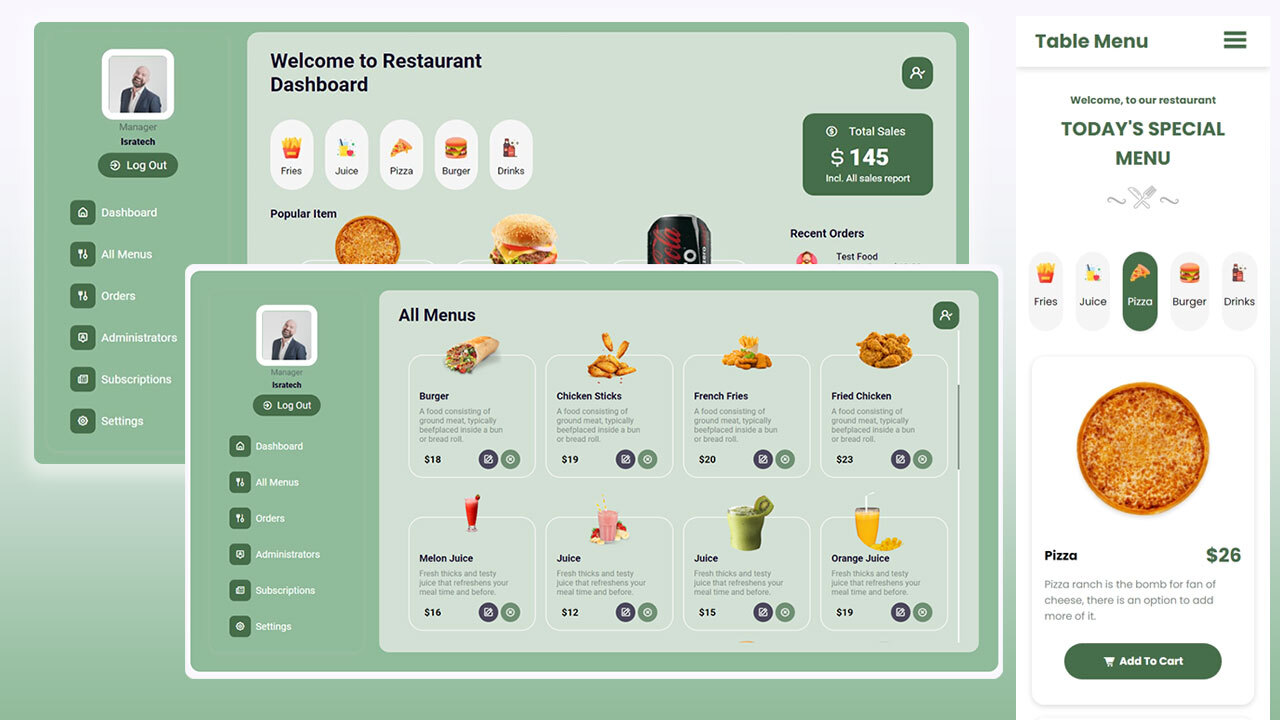 Complete Restaurant Table Menu | PHP Project + UML (UPDATED) - IsraTech ...