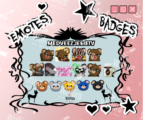 Emotes and Sub badges for medveezjee_tv