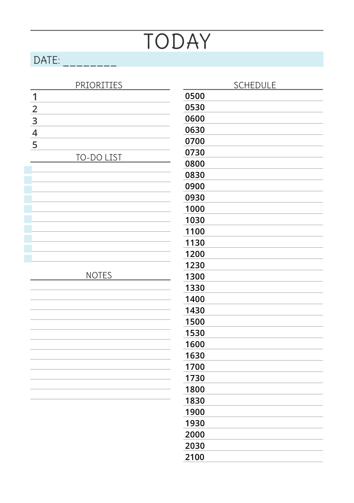 2023 Dated Daily Planner Printable in Letter, A5, A4