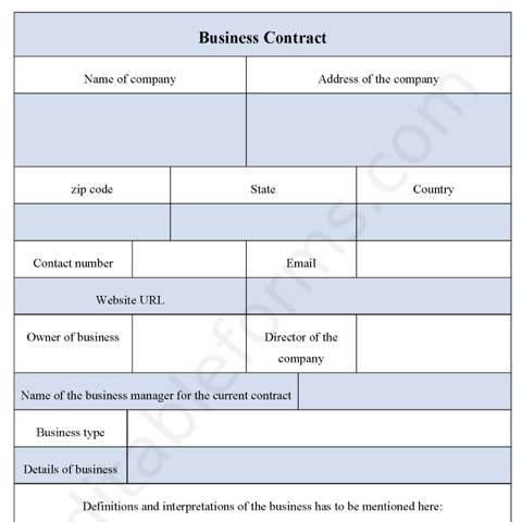 Business Contract Fillable PDF Template - Editable Forms's Ko-fi Shop ...