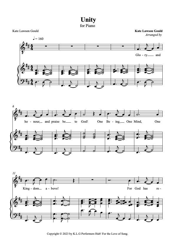 Unity In Gods Love By Kate Lawson Gould Sheet Music For The