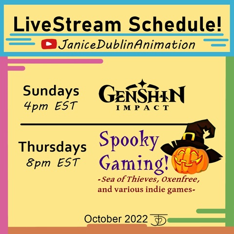 October Stream Schedule