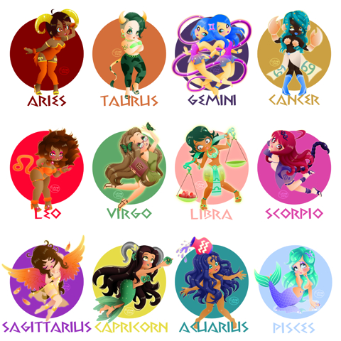 Zodiac Signs PinUps
