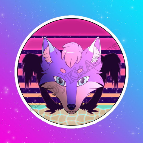 Synthwave Fox Sticker