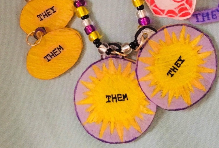 My Pronouns Are They Them Theirs Gender Identity Military Dog Tag Pendant  Necklace with Chain - Walmart.com